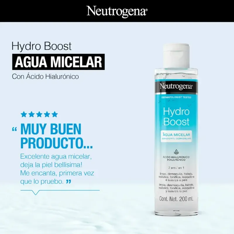 Desmaquillante de Agua Micelar Hydro Boost 400ml Neutrogena 5