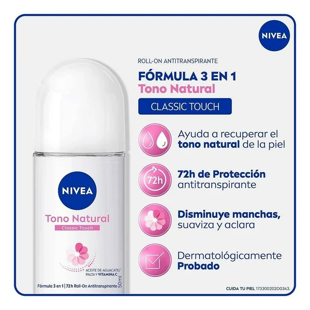 Women Aclarado Natural Beauty Roll-On 72HRS 50 mL Nivea  3