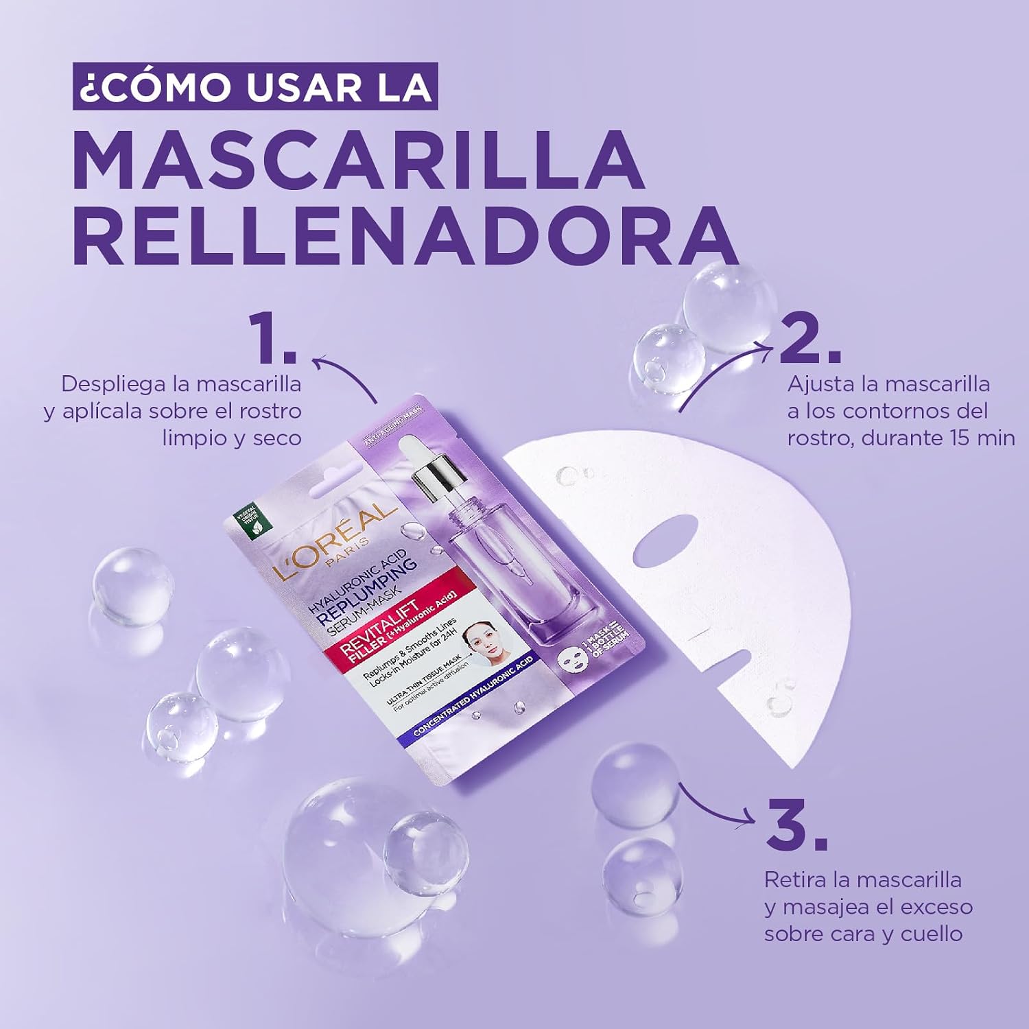 Mascarilla Facial Revitalift Acido Hialuronico 28g L´oreal 4