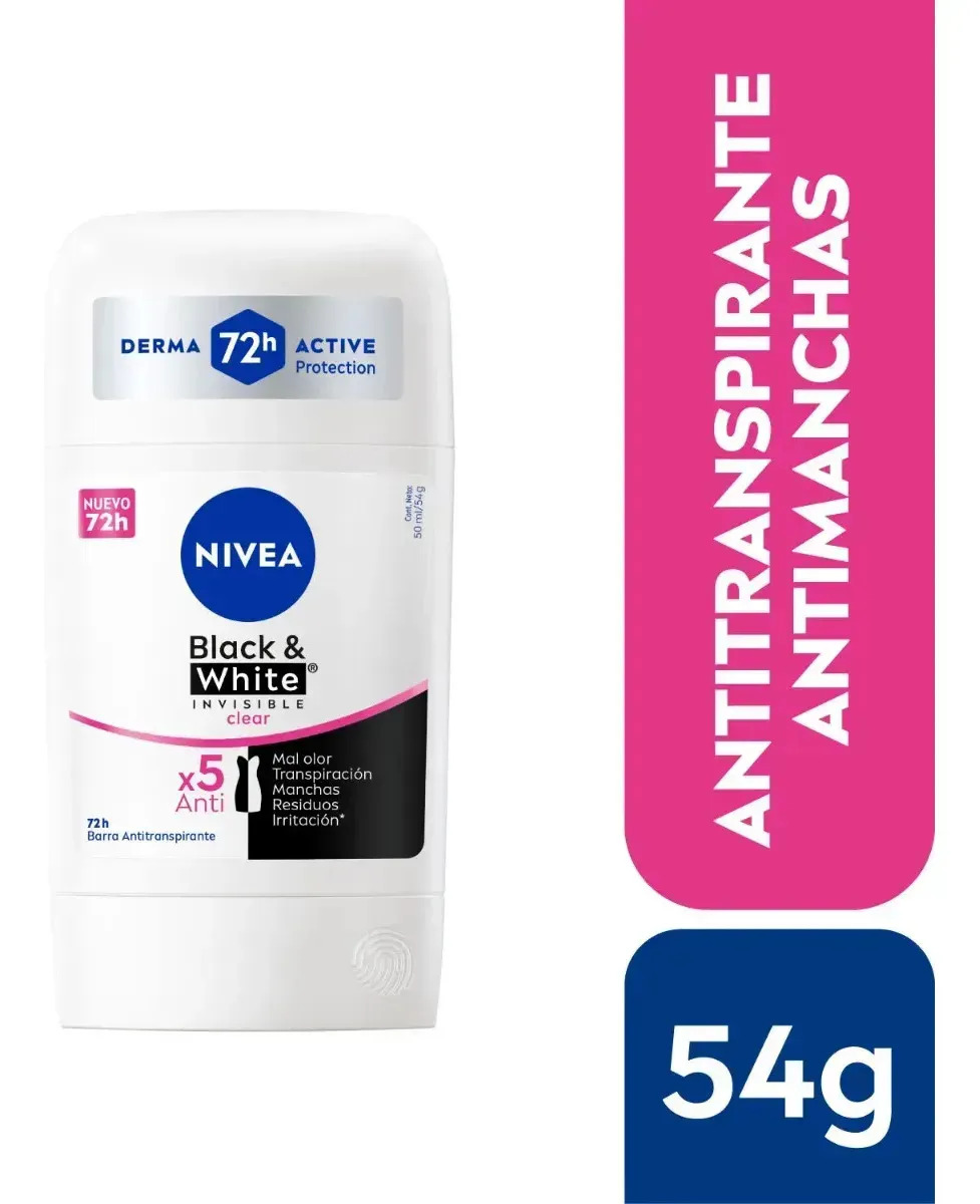 Desodorante en Barra Invisible Clear 72hrs 54gr Nivea 4