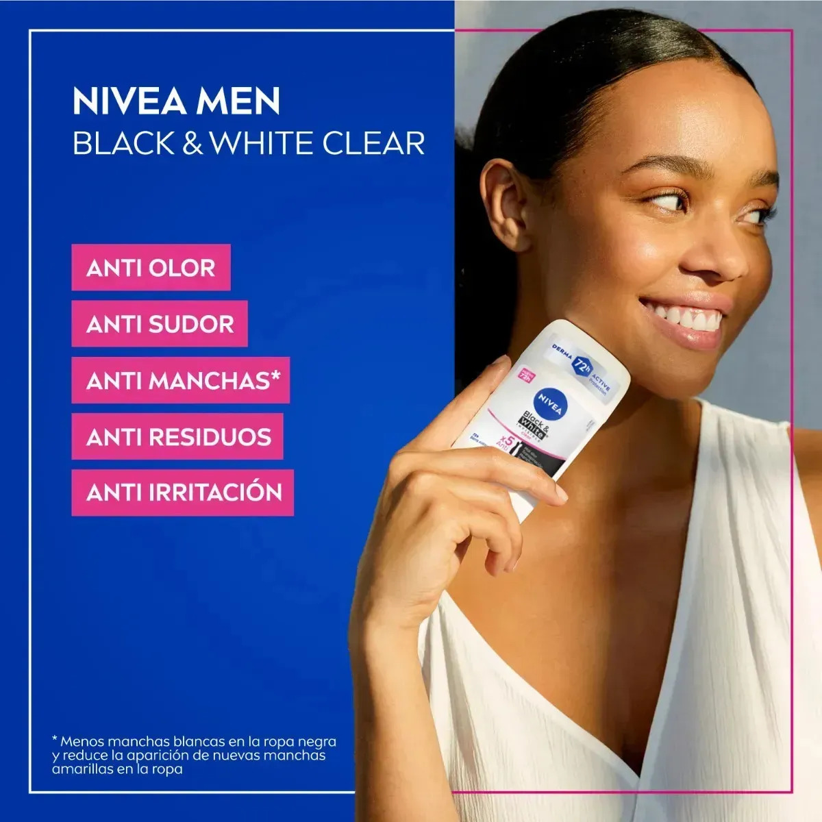 Desodorante en Barra Invisible Clear 72hrs 54gr Nivea 3