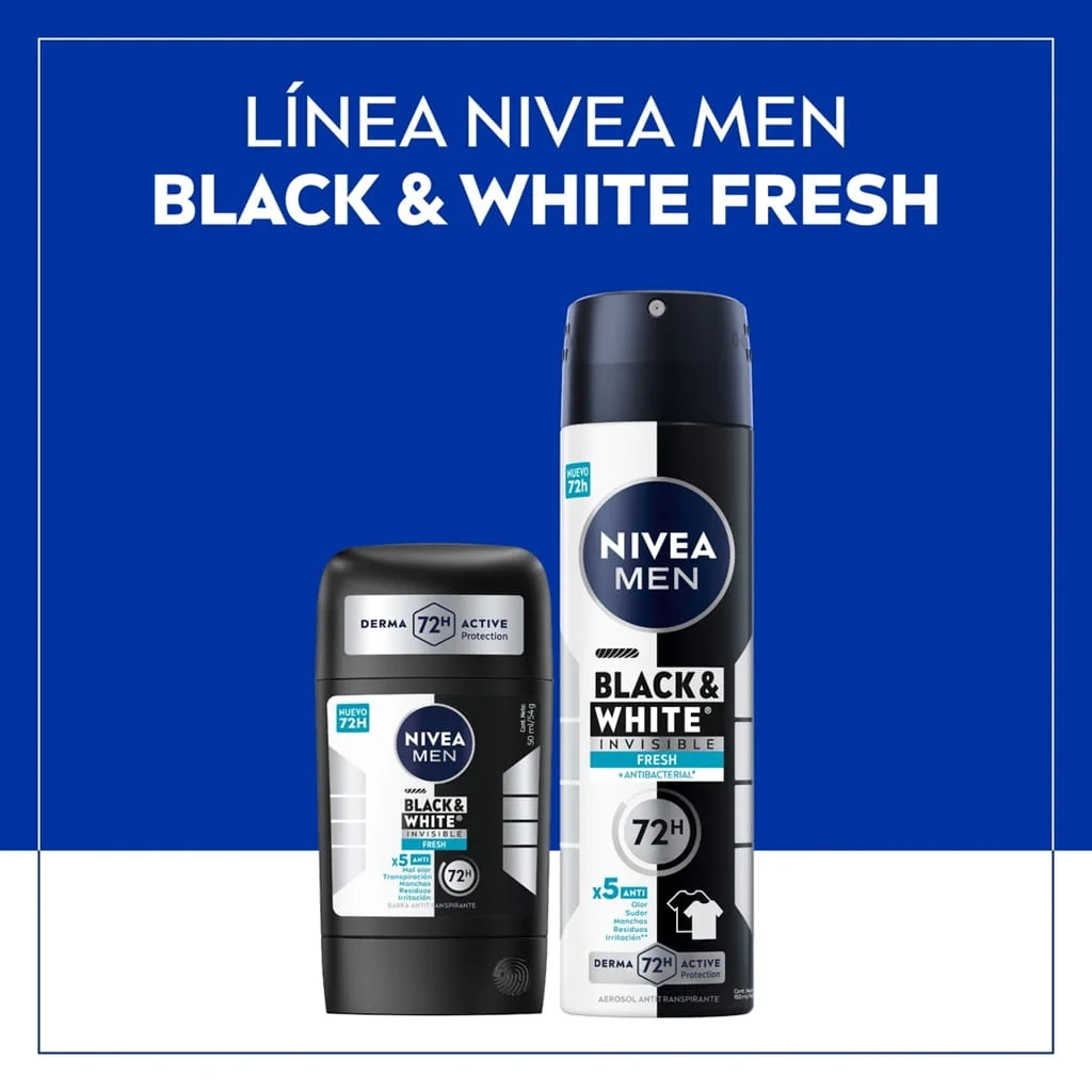 Antitranspirante 72hrs Invisible Fresh Barra 54gr Nivea Men 5