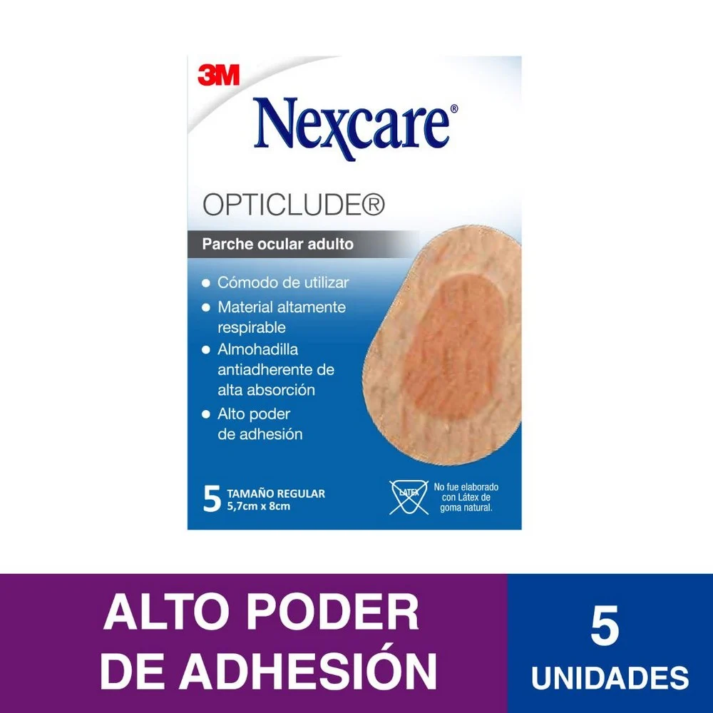 Opticlude Parche Ocular Adulto 5un T/Regular 5.7x8cm Nexcare 2