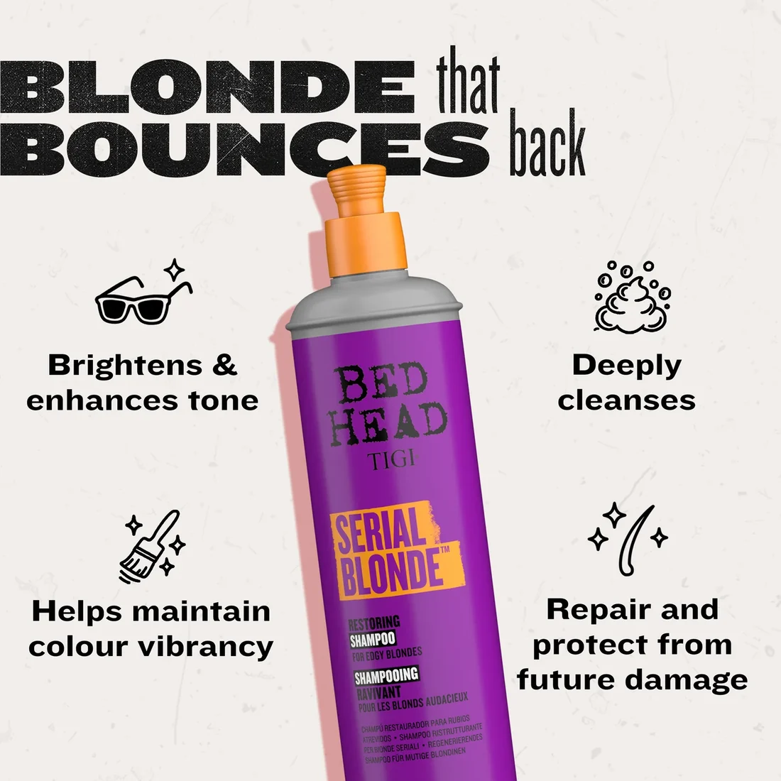 Shampoo Serial Blonde Matizador Morado 400ml Tigi 6