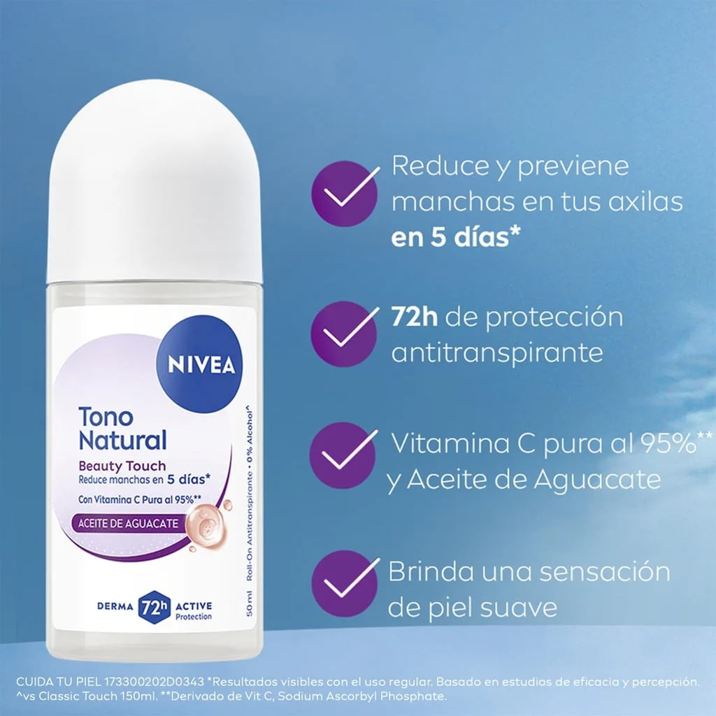 Women Aclarado Natural Beauty Roll-On 72HRS 50 mL Nivea  4