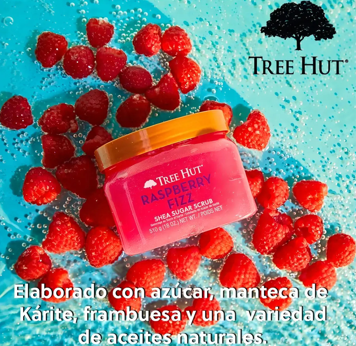 Exfoliante de Azucar de Karite Raspberry Fizz 510g Tree Hut 6