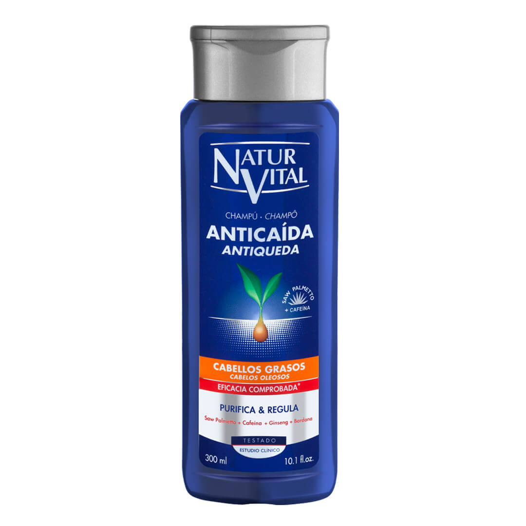 Shampoo Anticaida Cabellos Grasos Purifica y Regula 300ml Natur Vital 1