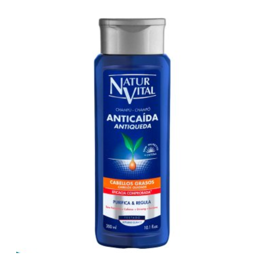Shampoo Anticaida Cabellos Grasos Purifica y Regula 300ml Natur Vital 4