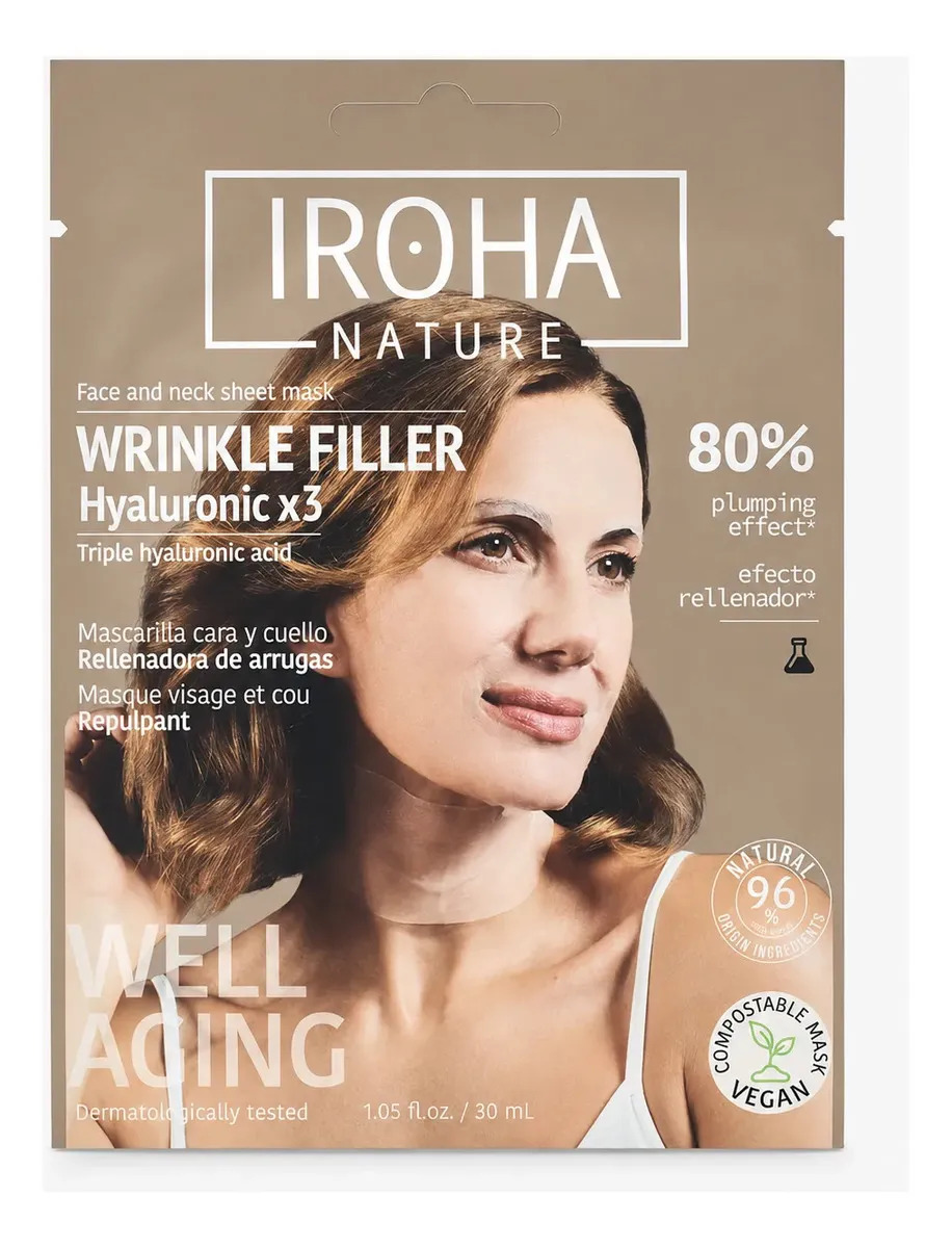 Mascarilla Cara y Cuello Triple Hyaluronic Acid Iroha Nature 1