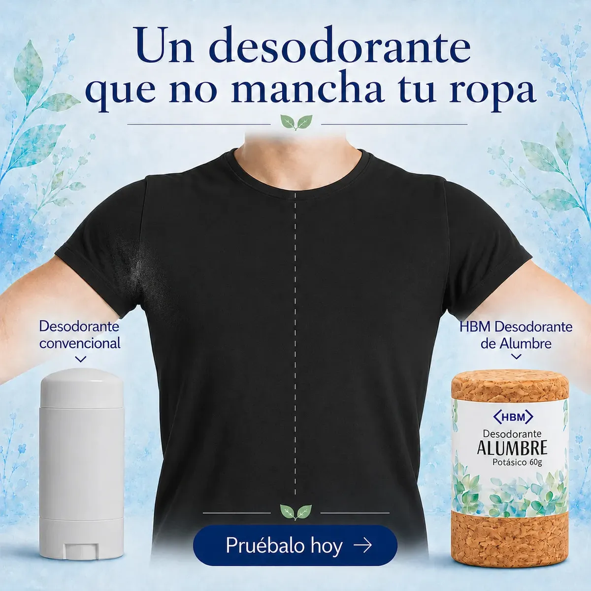 Desodorante Alumbre Sin Fragancia - Unidad 60 G Hbm 2