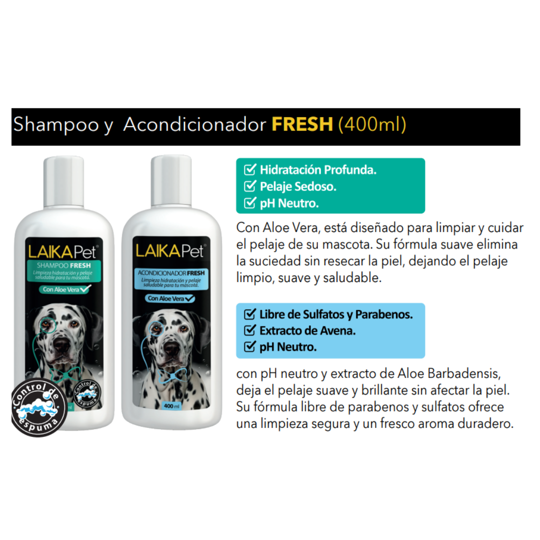 Shampoo Fresh con Aloe Vera para Perros 400ml LaikaPet 2