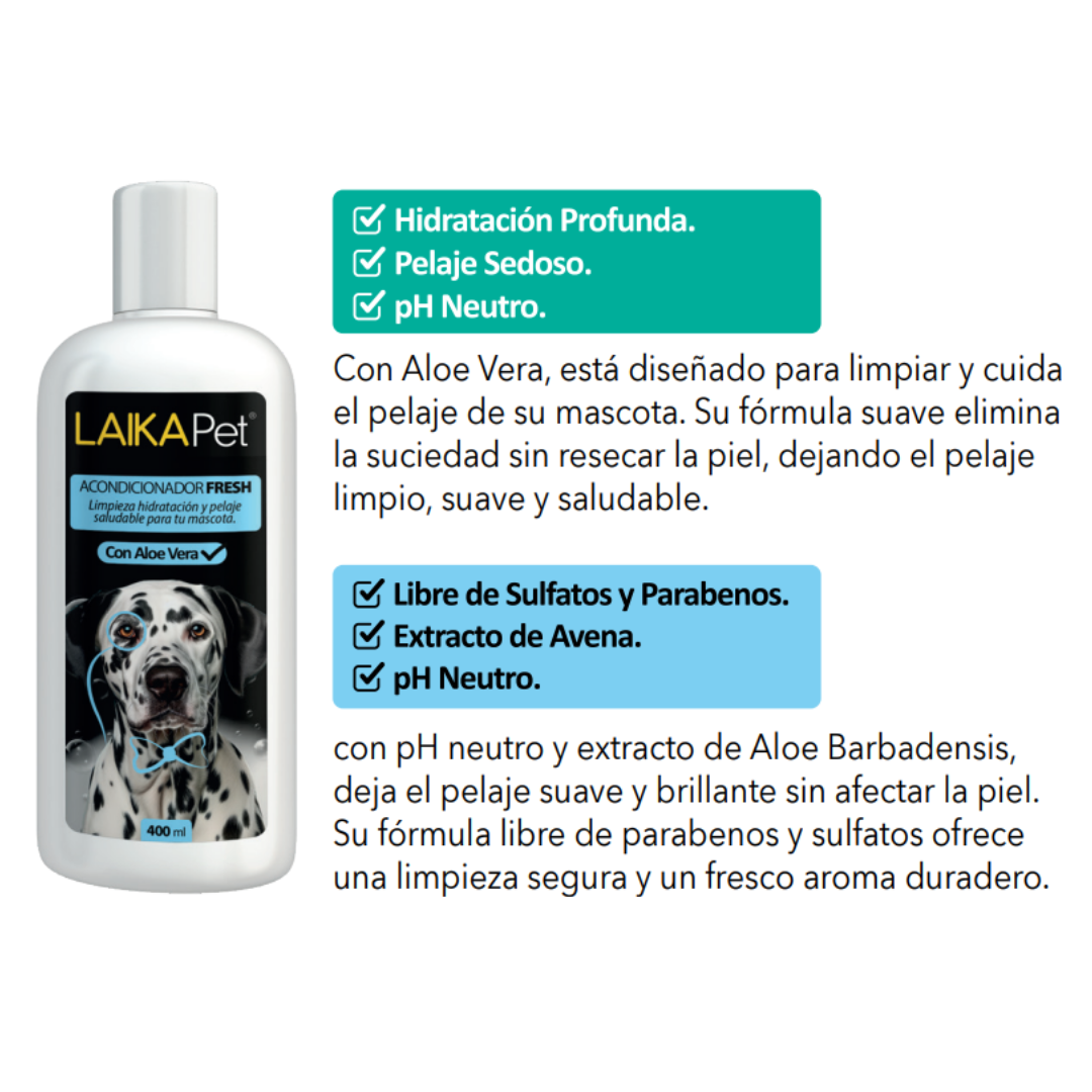 Acondicionador Fresh con Aloe Vera para Perros 400ml LaikaPet 2