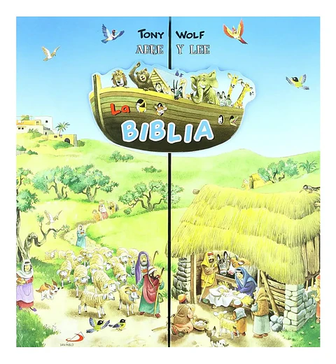 Biblia Infantil Abre y Lee con 12 Libros de Cartón Tony Wolf