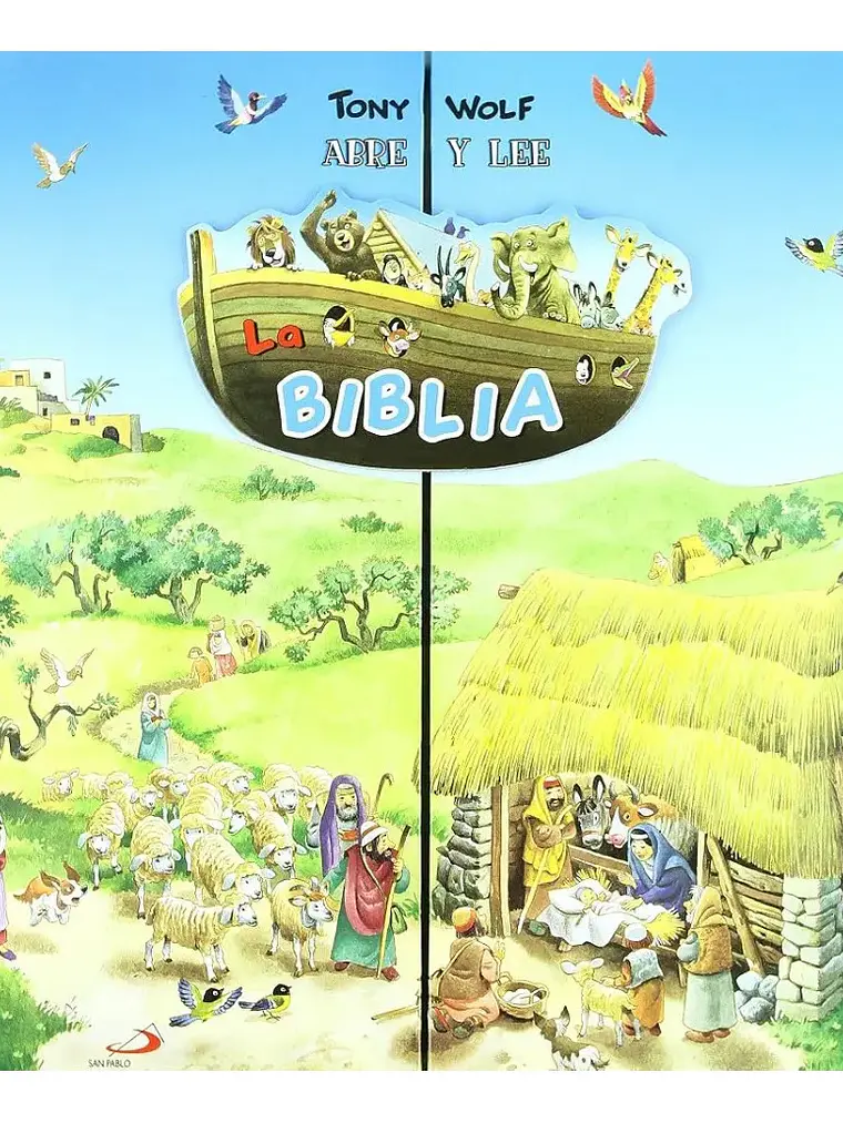 Biblia Infantil Abre y Lee con 12 Libros de Cartón Tony Wolf 1