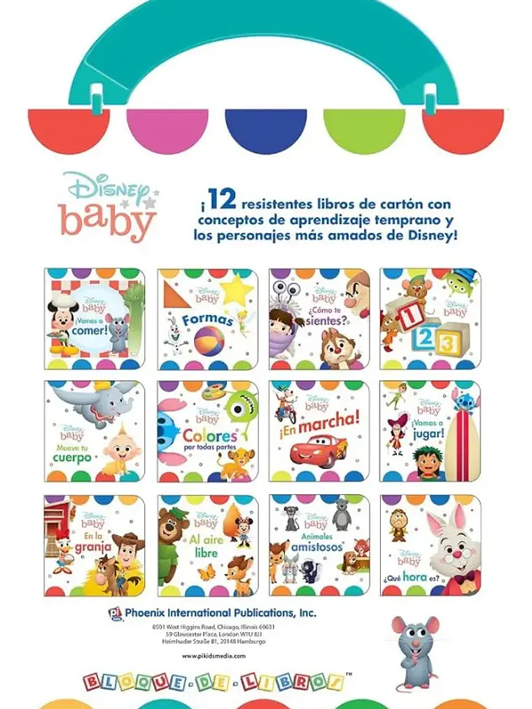 Estuche Disney Baby Mi Primera Biblioteca 12 Libros Cartón 2