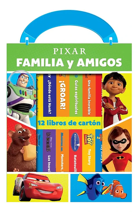 Estuche Disney Pixar Familia y Amigos 12 Libros de Cartón