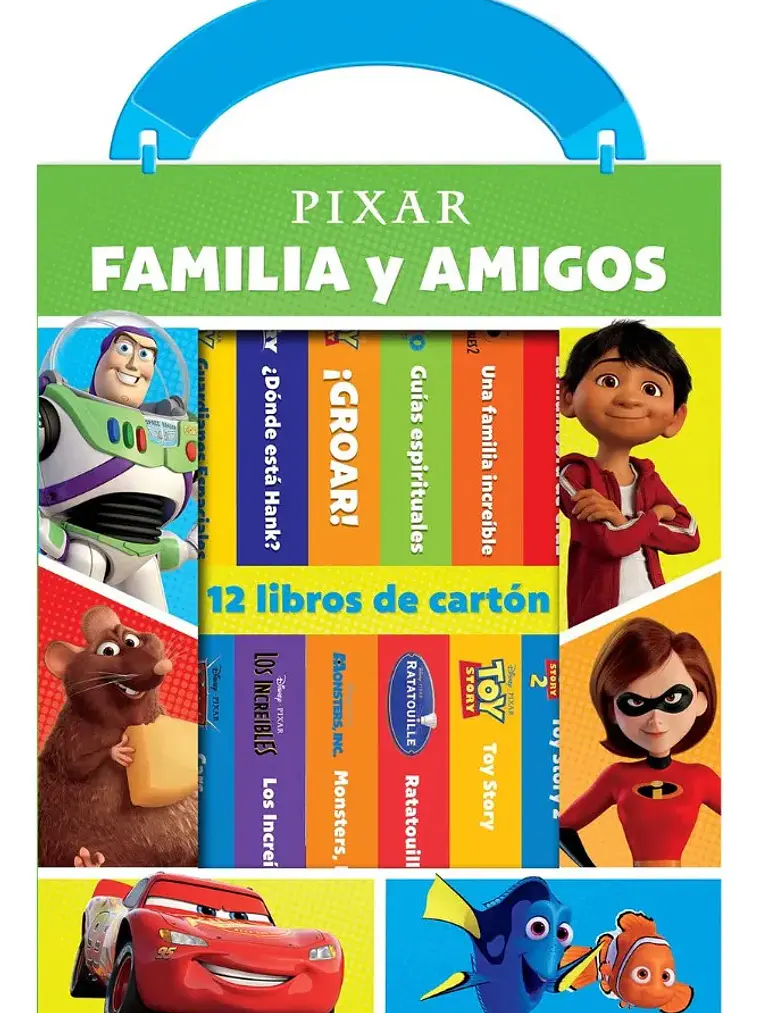 Estuche Disney Pixar Familia y Amigos 12 Libros de Cartón 1