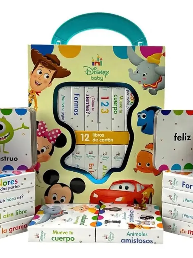 Estuche Disney Baby Mi Primera Biblioteca 12 Libros Cartón 3