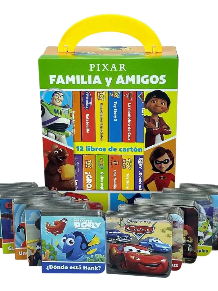 Estuche Disney Pixar Familia y Amigos 12 Libros de Cartón 3