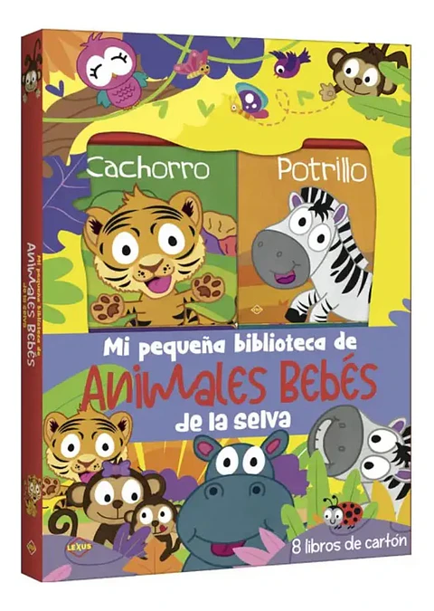 Animales Bebés De La Selva Mi Pequeña Biblioteca 8 Libros