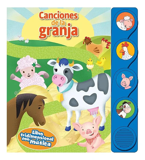 Canciones De La Granja Libro Pop Up 4 Botones Con Sonidos