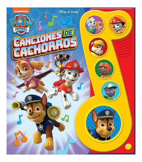 Paw Patrol Canciones De Cachorros Libro Musical 6 Botones