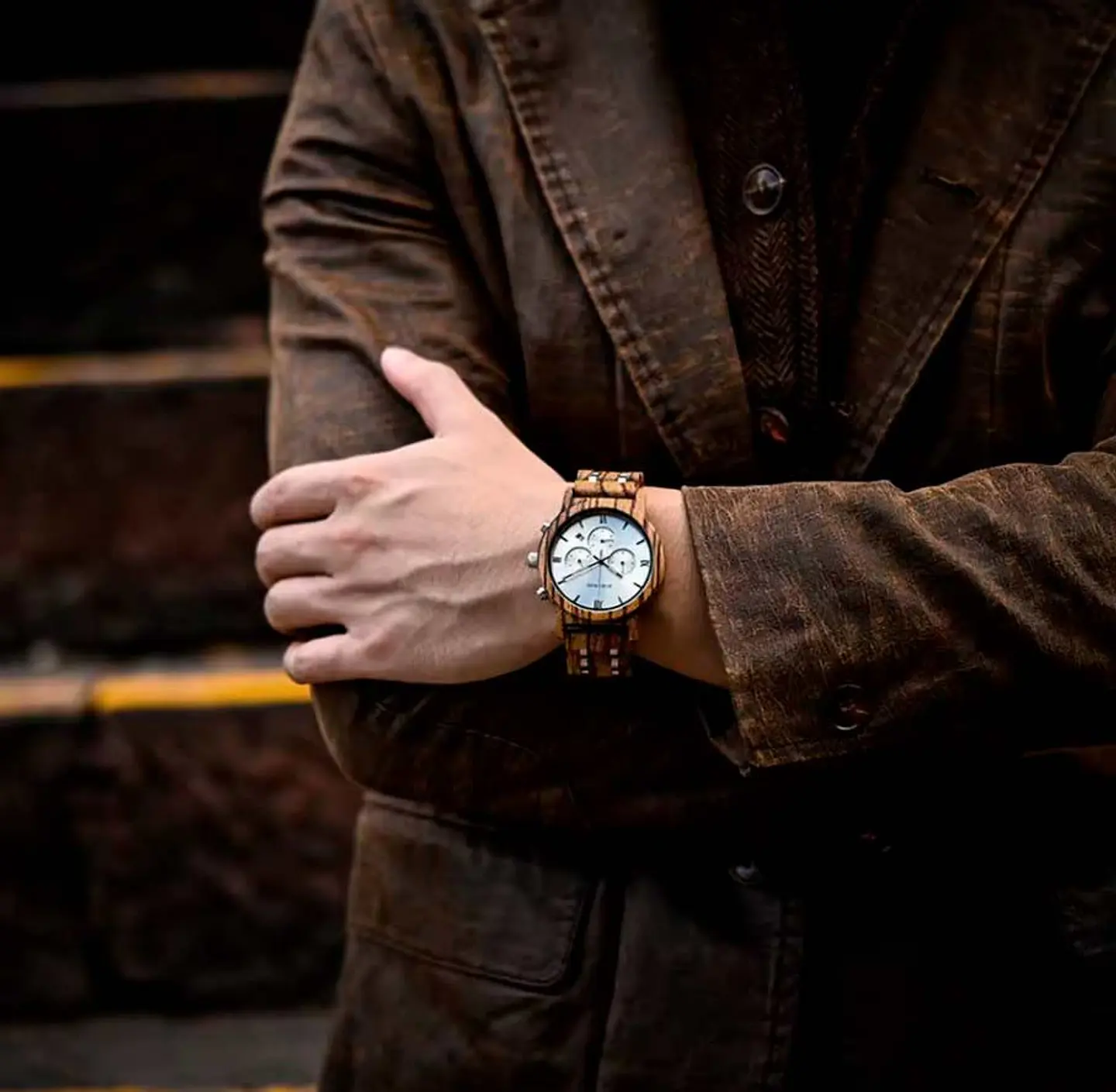 Reloj de madera Oak Silver 3
