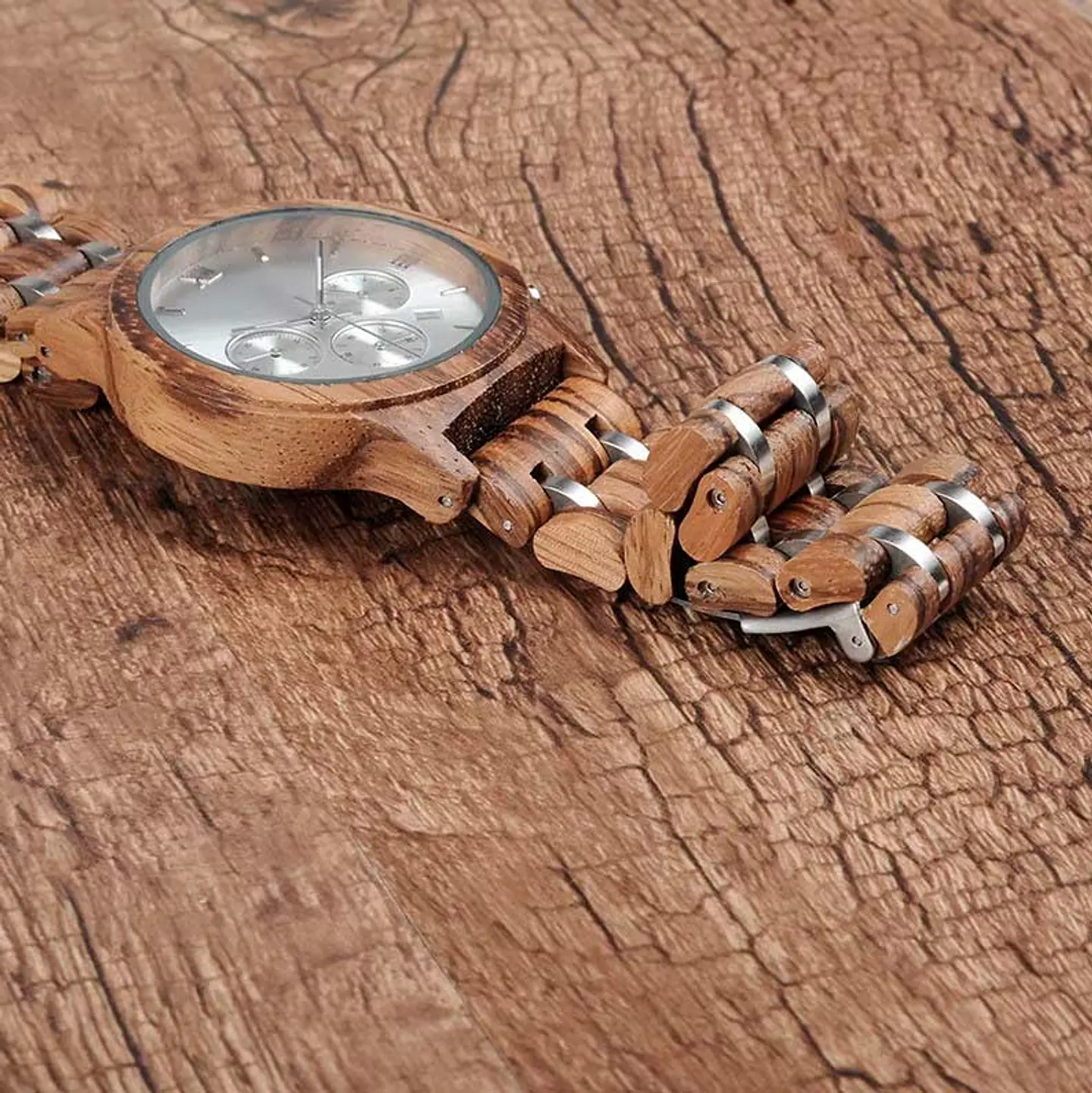 Reloj de madera Oak Silver 4