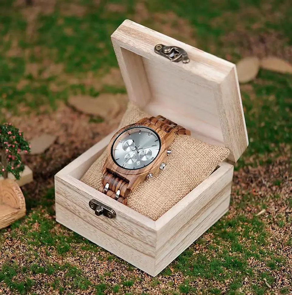Reloj de madera Oak Silver 5