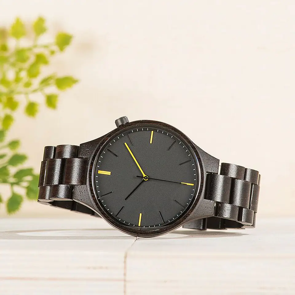 Reloj de madera Ebony Gentleman 6