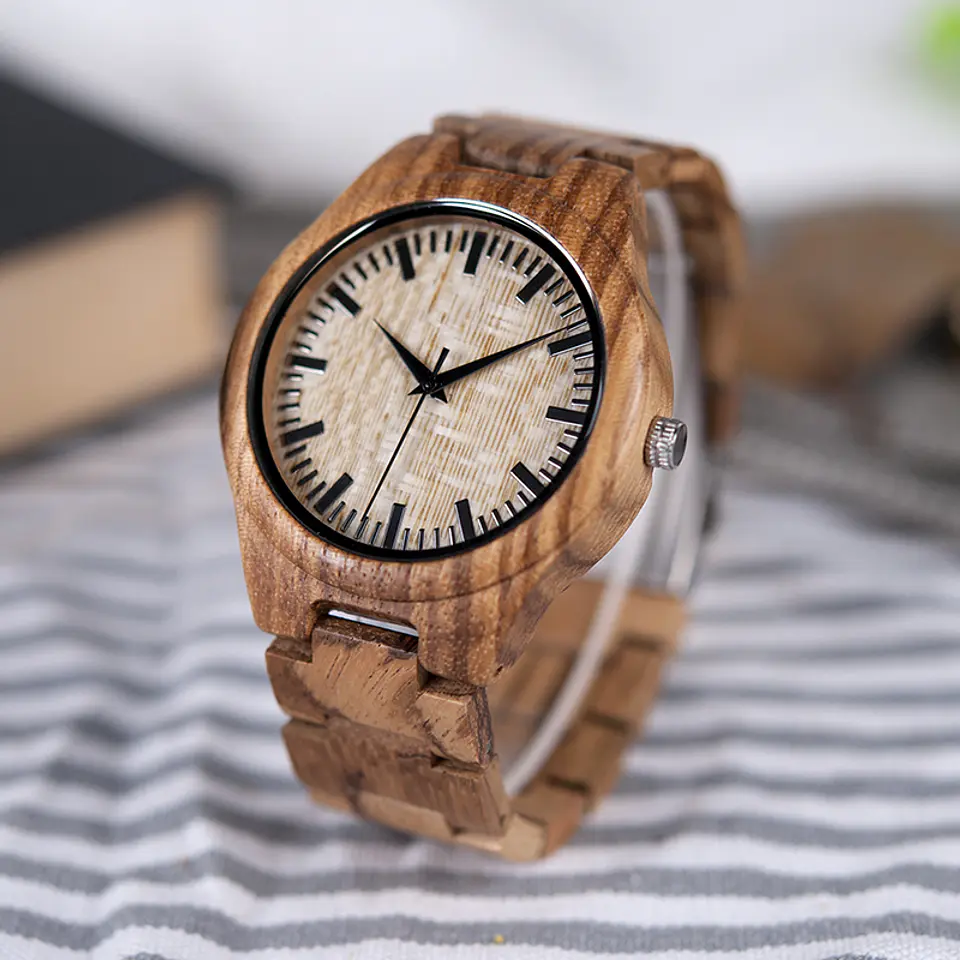 Reloj de madera Classic Zebra 3