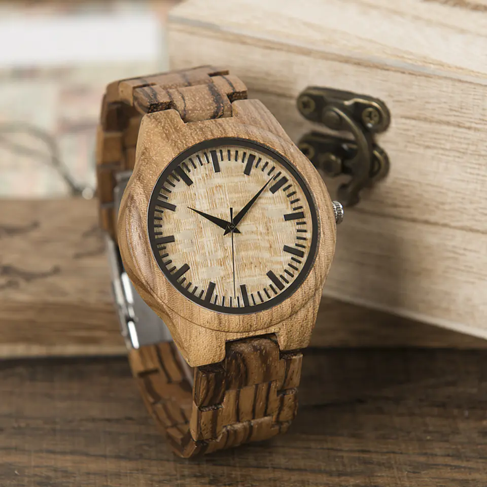 Reloj de madera Classic Zebra 5