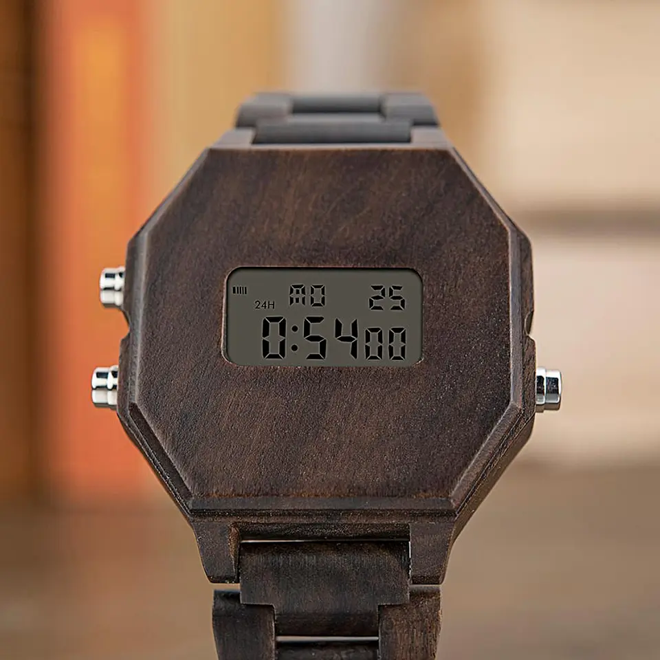 Reloj de madera Ebony Digital 3