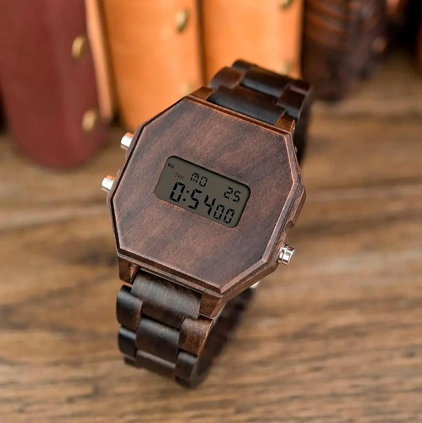 Reloj de madera Ebony Digital 4