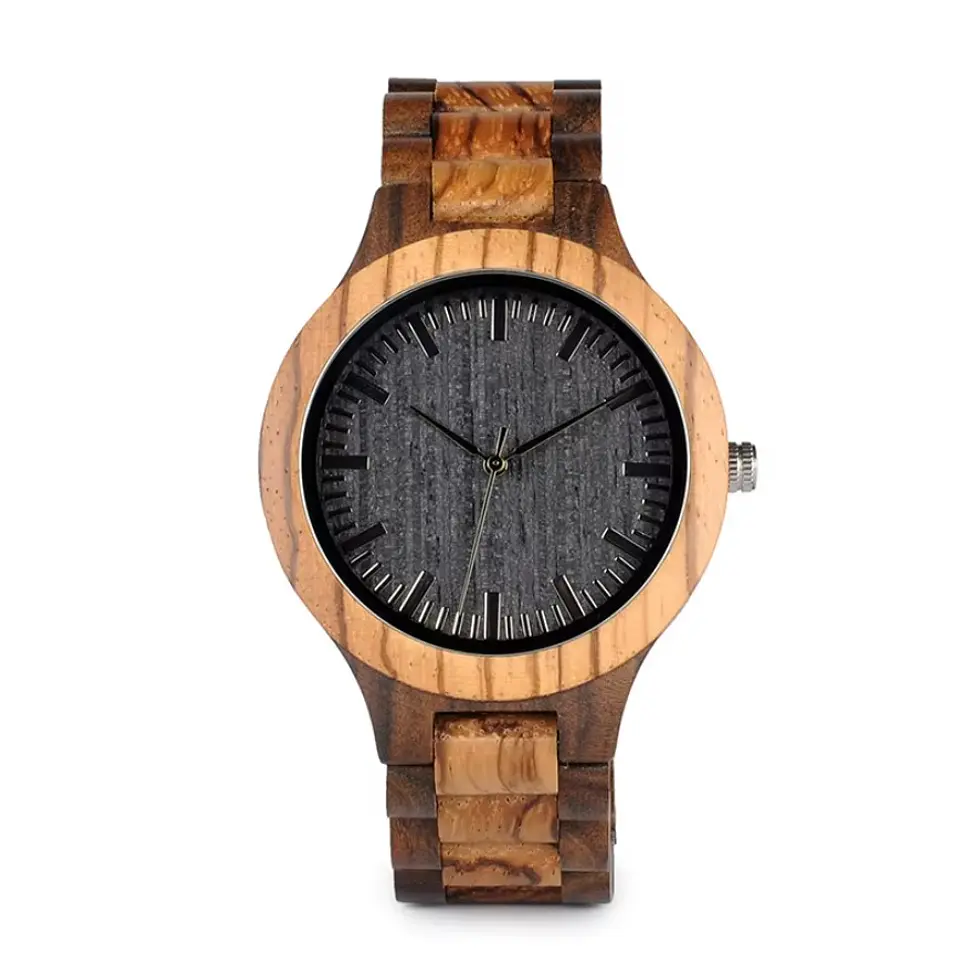 Reloj de madera Black Sand 2
