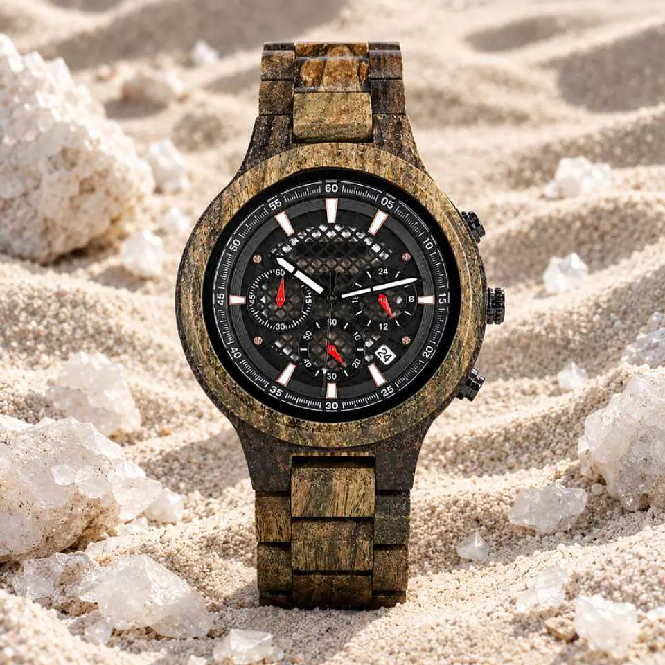 Reloj de madera Emerald Sandal 1