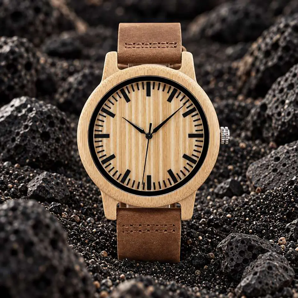 Reloj de madera Bamboo Primitive 1