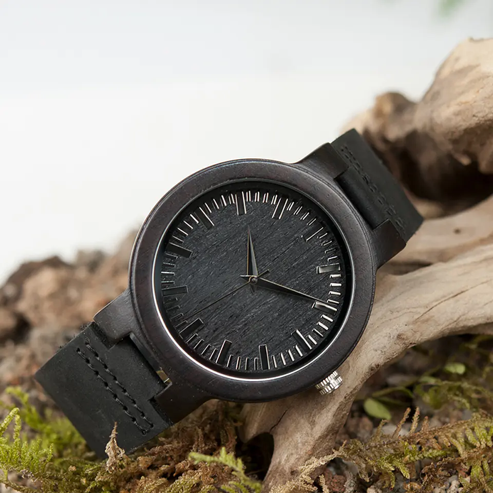 Reloj de madera Black Ebony  9