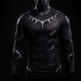 Polera Compresión Black Panther Manga Larga