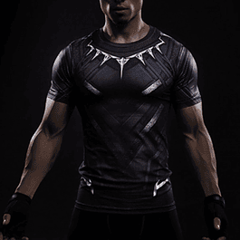 Polera Compresión Black Panther Manga Corta 