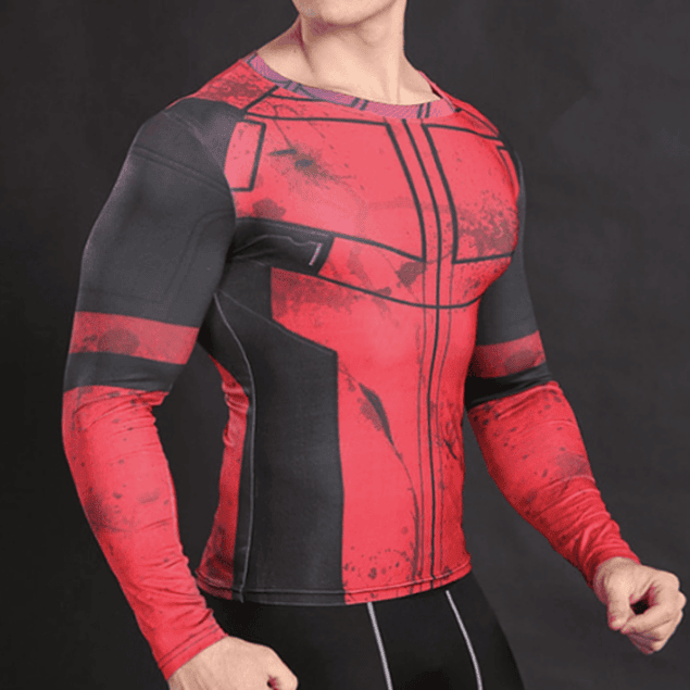 Polera Compresión DeadPool Manga Larga