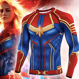 Polera Compresión Capitana Marvel