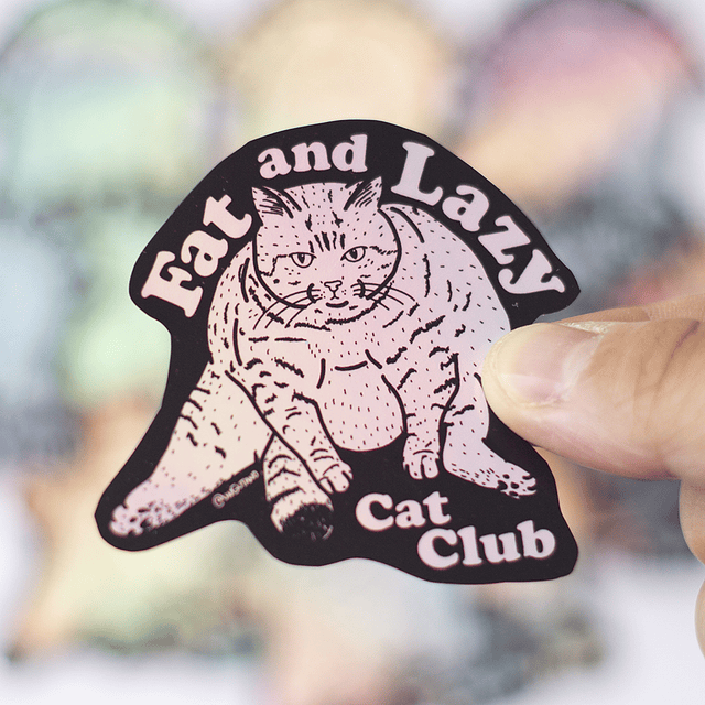 Sticker o Iman / Fat and lazy cat club