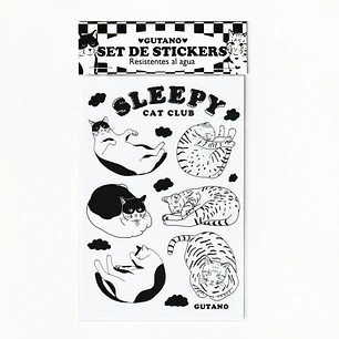 Set de stickers / Sleepy cat club