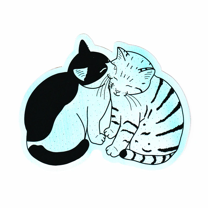 Sticker 2 cats 1