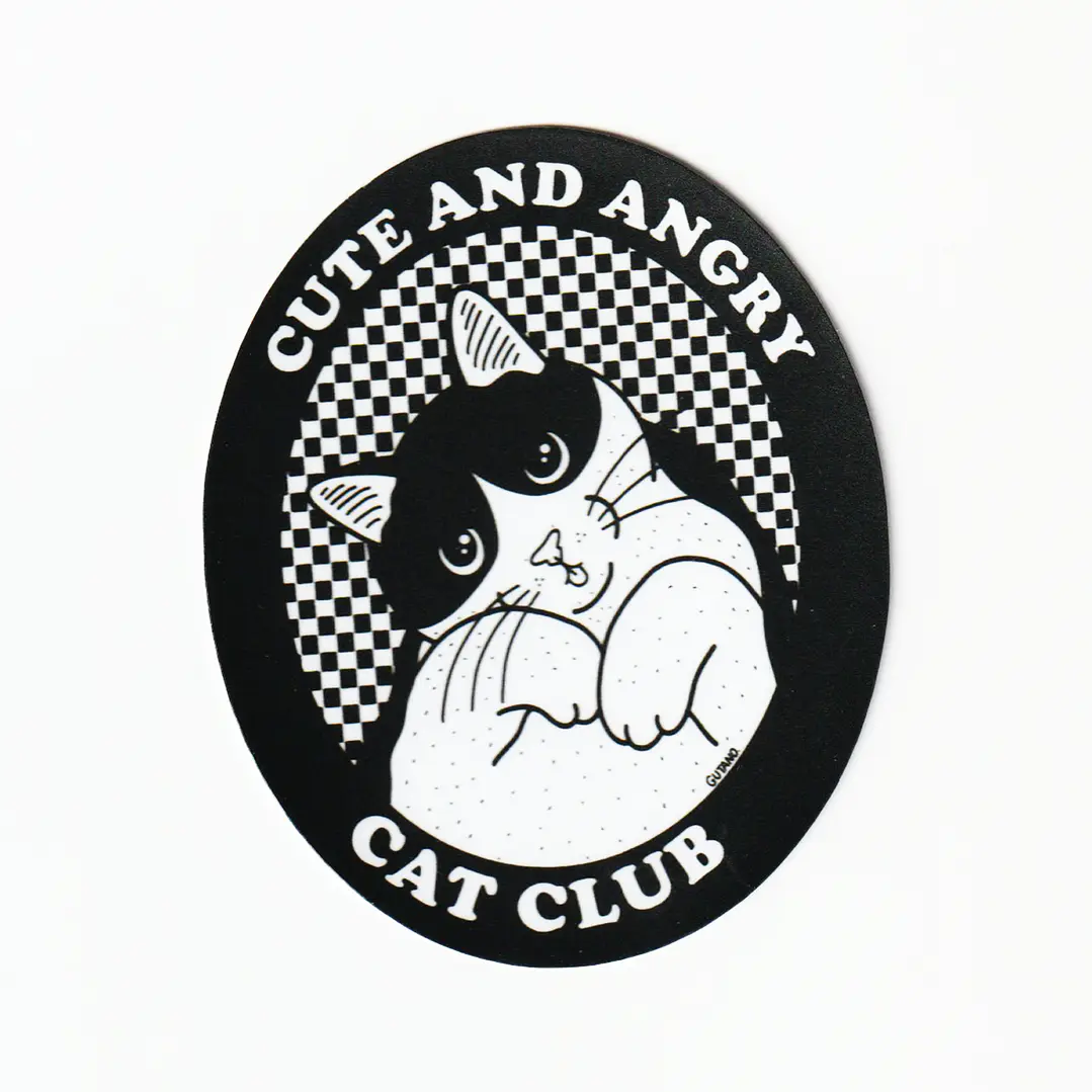 Sticker Cute and angry cat club 1