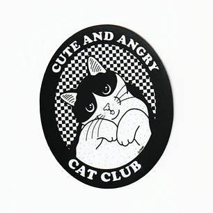 Sticker Cute and angry cat club