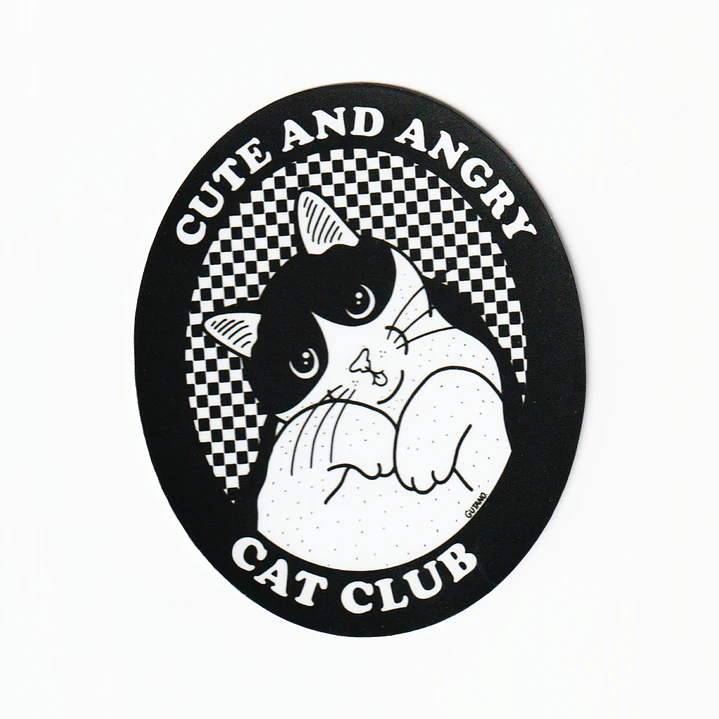 Sticker Cute and angry cat club 1