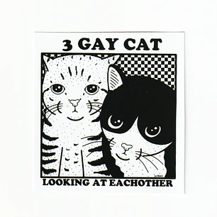 Sticker o iman 3 gay cat looking at eachother