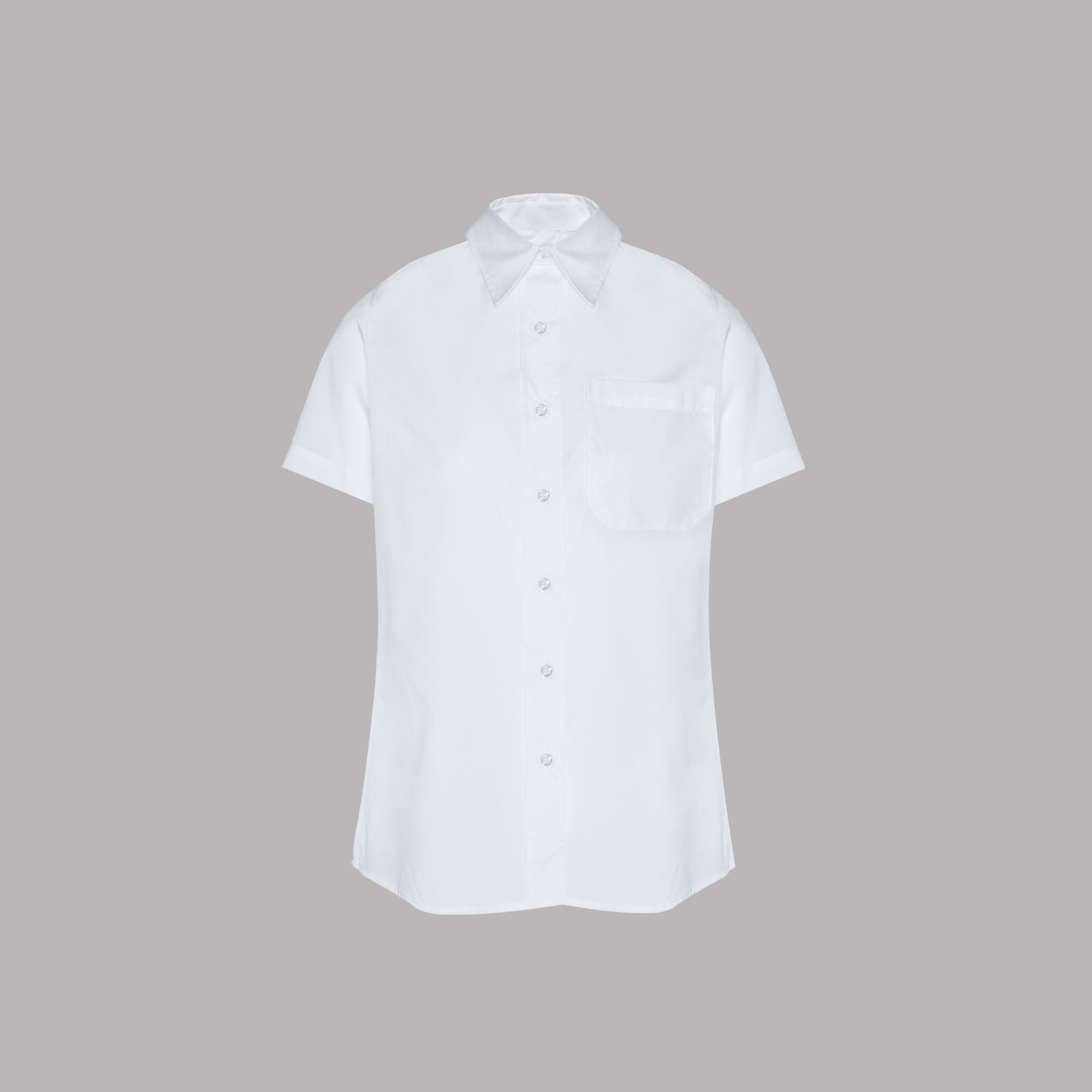 Camisa blanca de manga corta para mujer